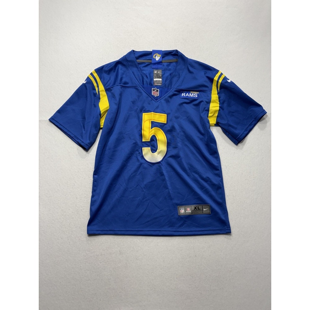 Los Angeles Rams Jersey Boys XL Blue NFL Football Nike Jalen Ramsey 5 On Field